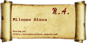 Milosev Alexa névjegykártya